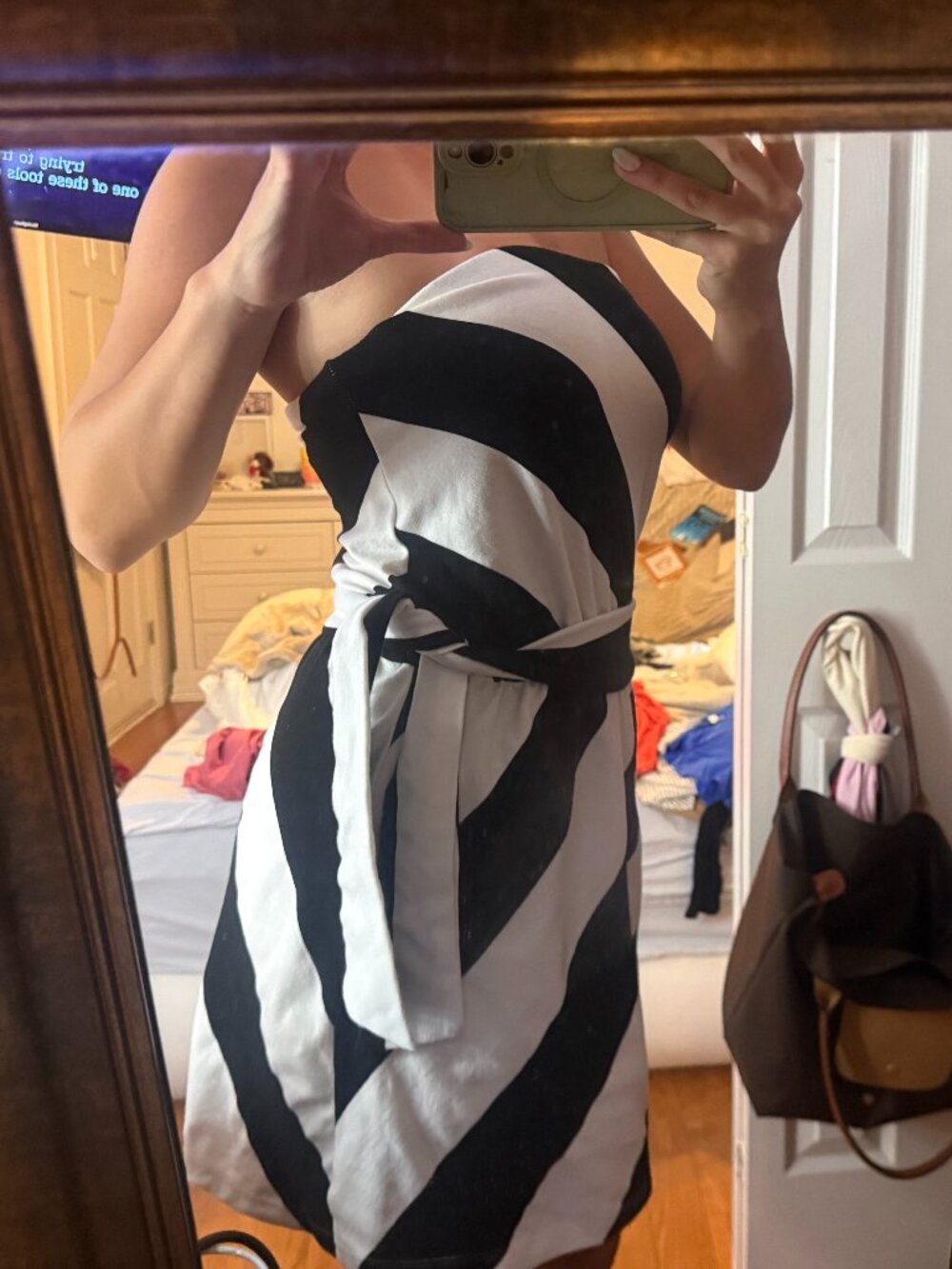 Joyce Leslie Black & White Strapless Mini Dress | Size S